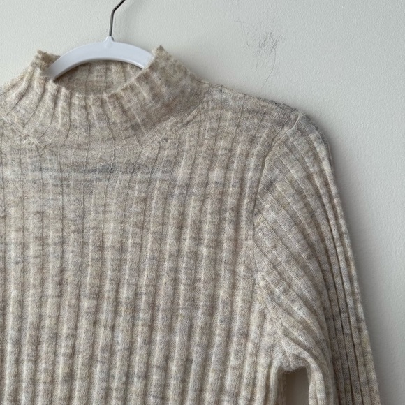 NWT Madewell Alpaca-Blend Mockneck Sweater Heather Stone - Picture 3 of 8